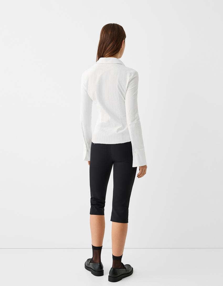 قميص مُجسِّم-أبيض مطفي-1