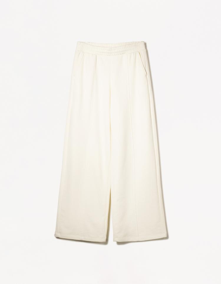 Wide leg plush trousers