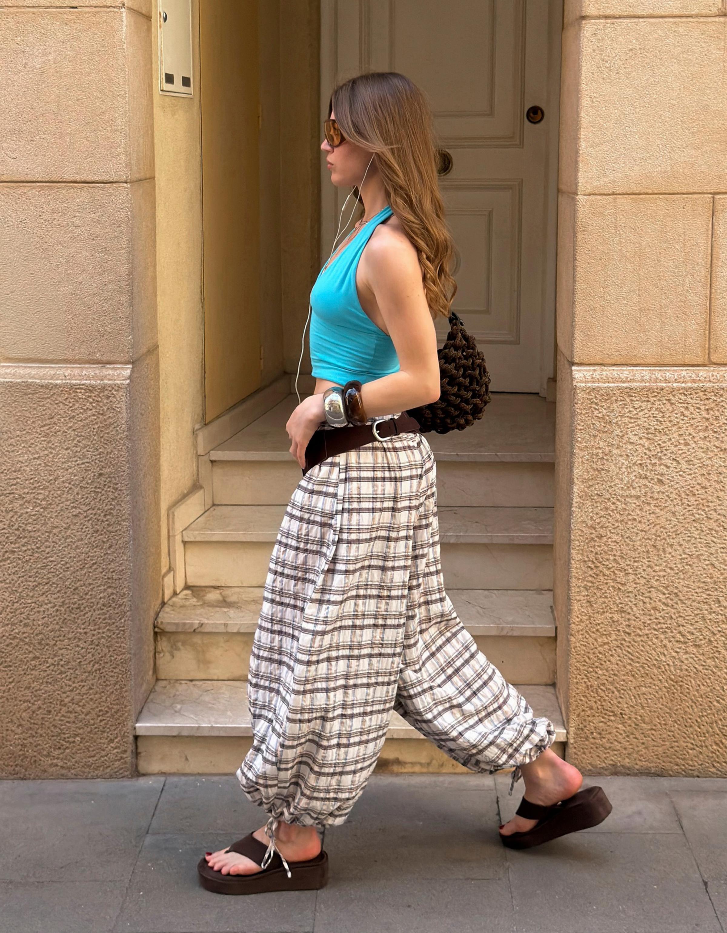 Thong flatform sandals — Brown