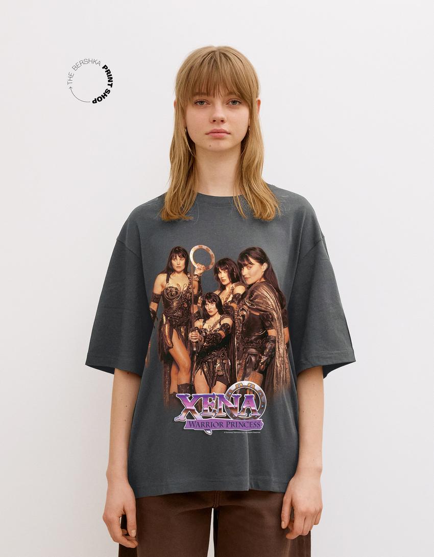 T-shirt Xena la guerrière manches courtes-Gris foncé