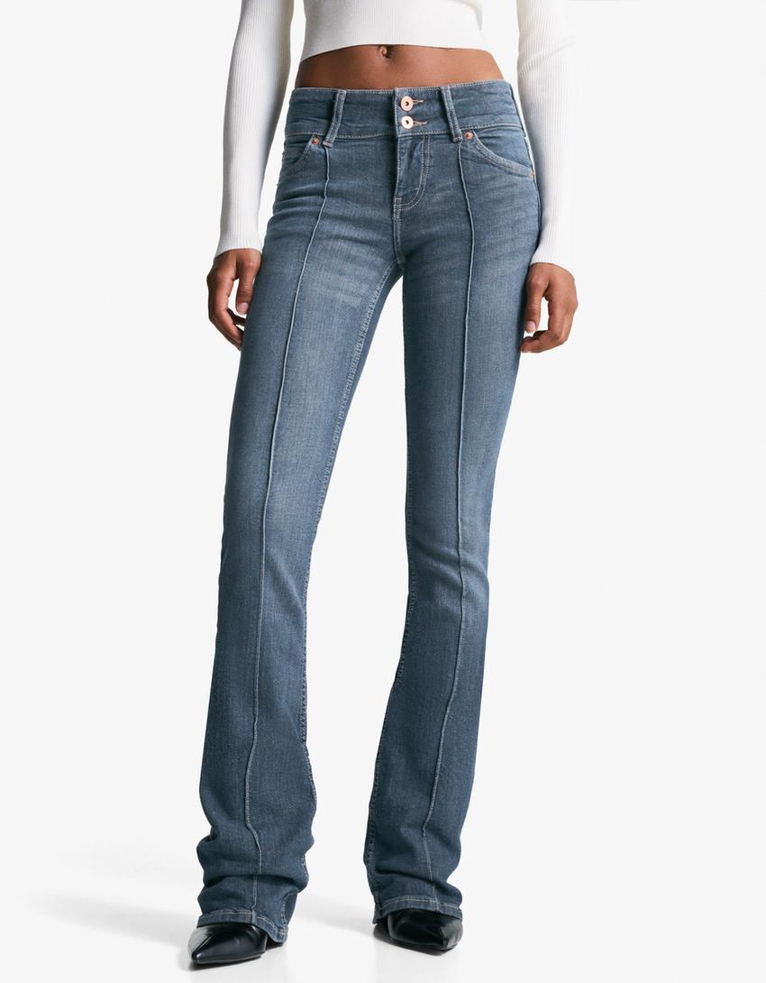 Low-rise boot-cut jeans-Washed out blue-2