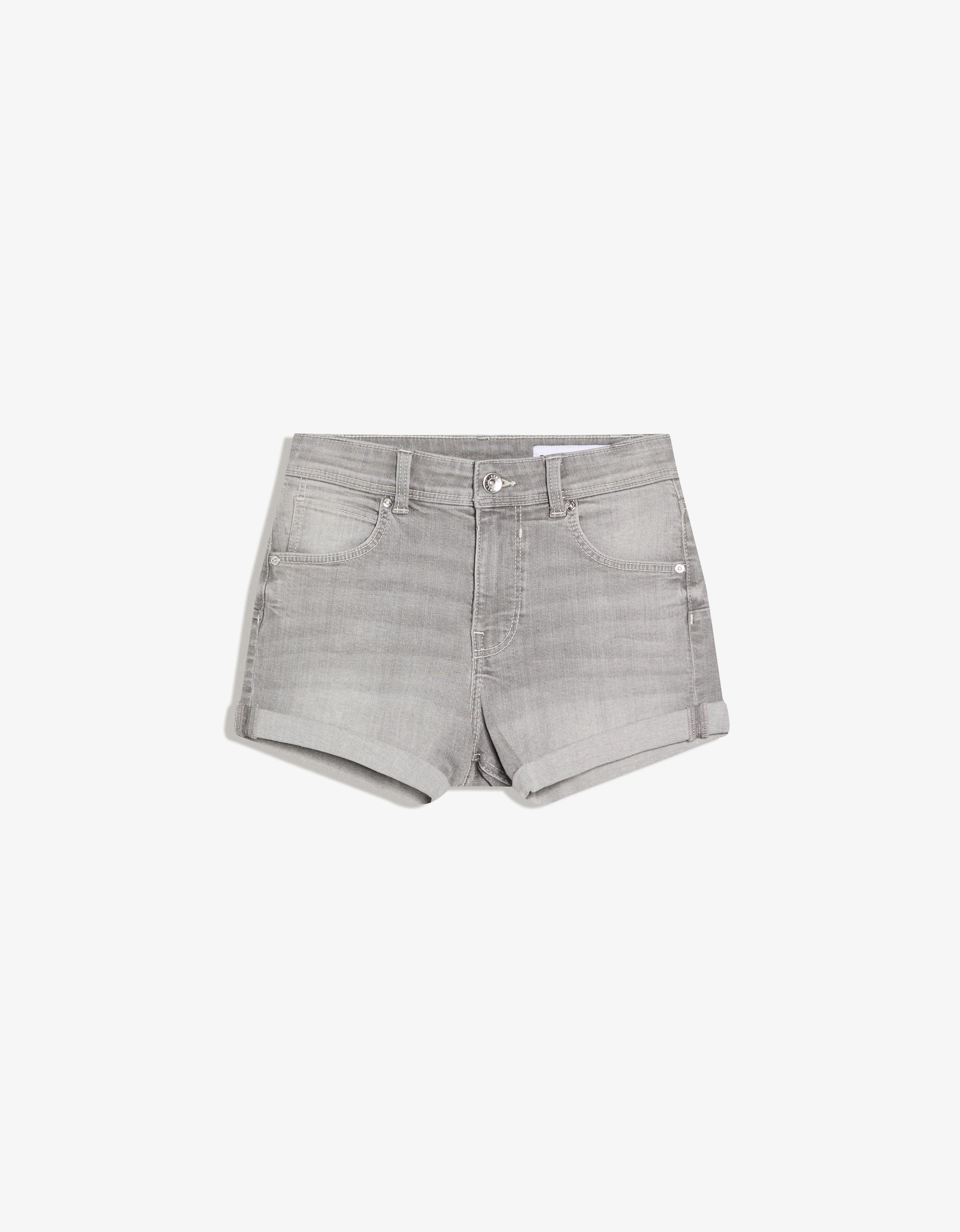 Roll-up denim shorts