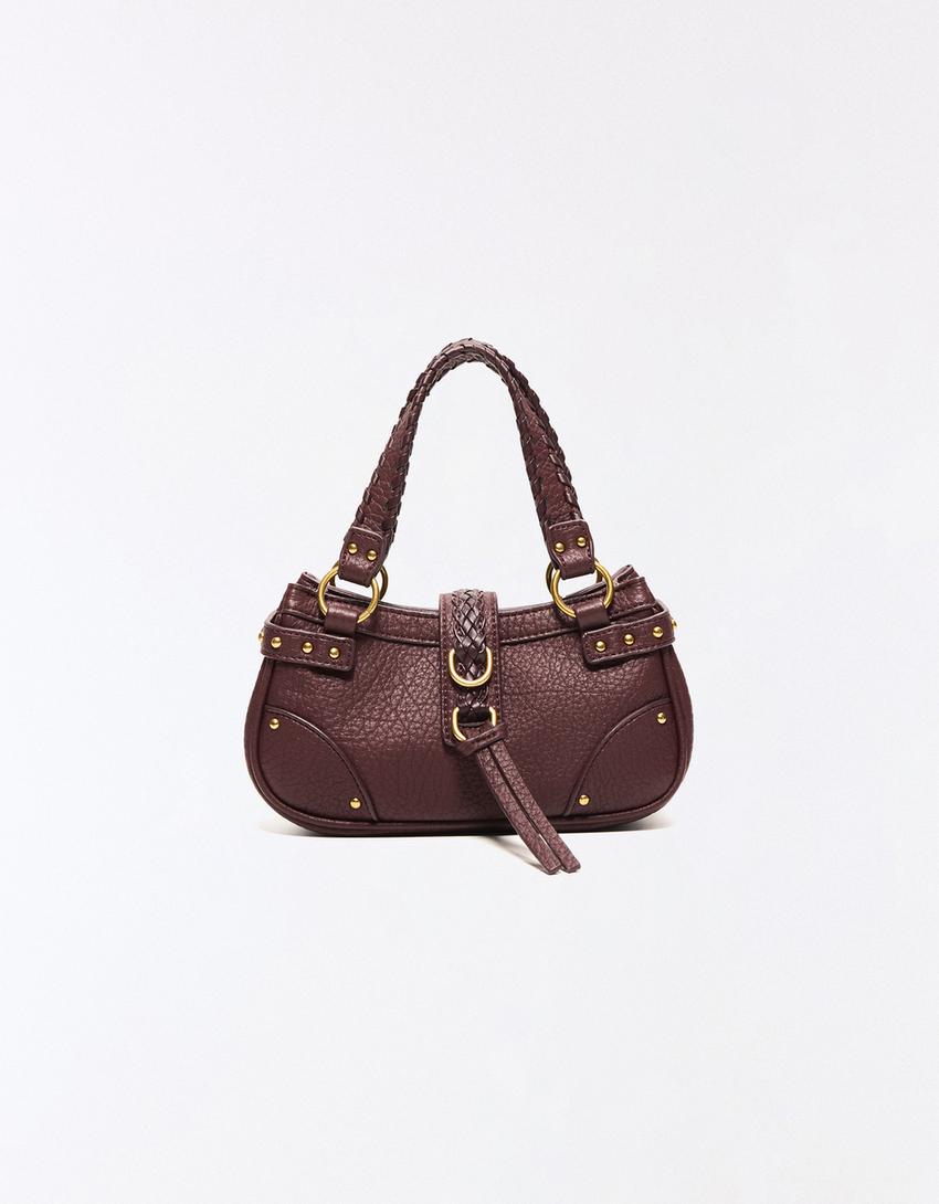 Vintage görünümlü mini çanta-Bordo