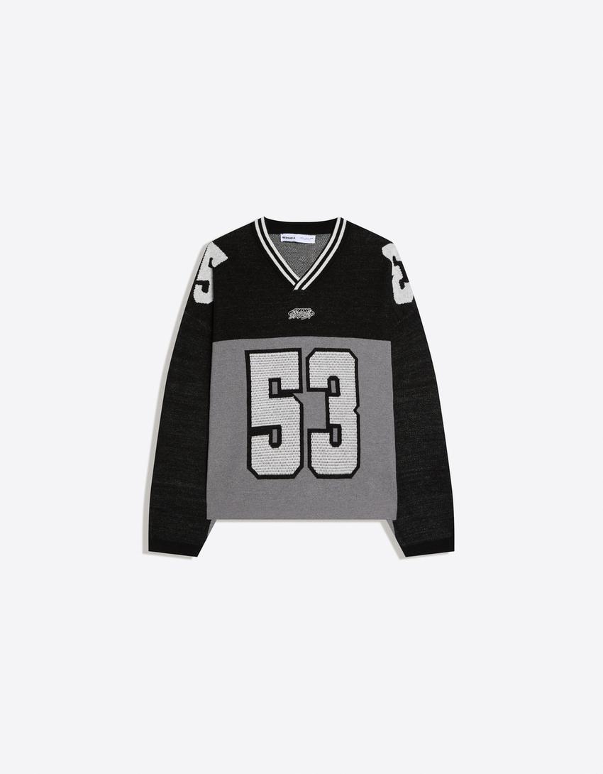 Jersey sport print-Negro