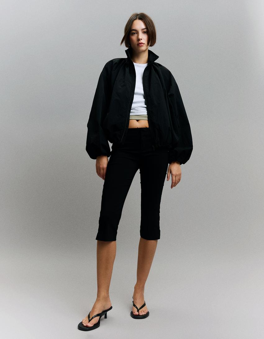 Voluminous technical jacket-Black