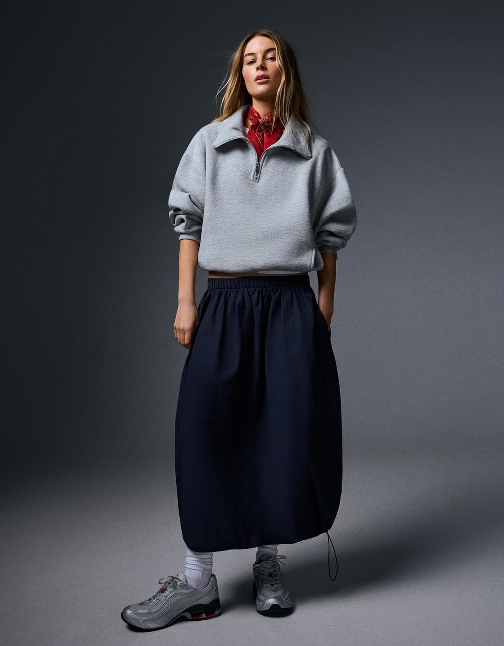 Bershka Paraşüt midi yubka