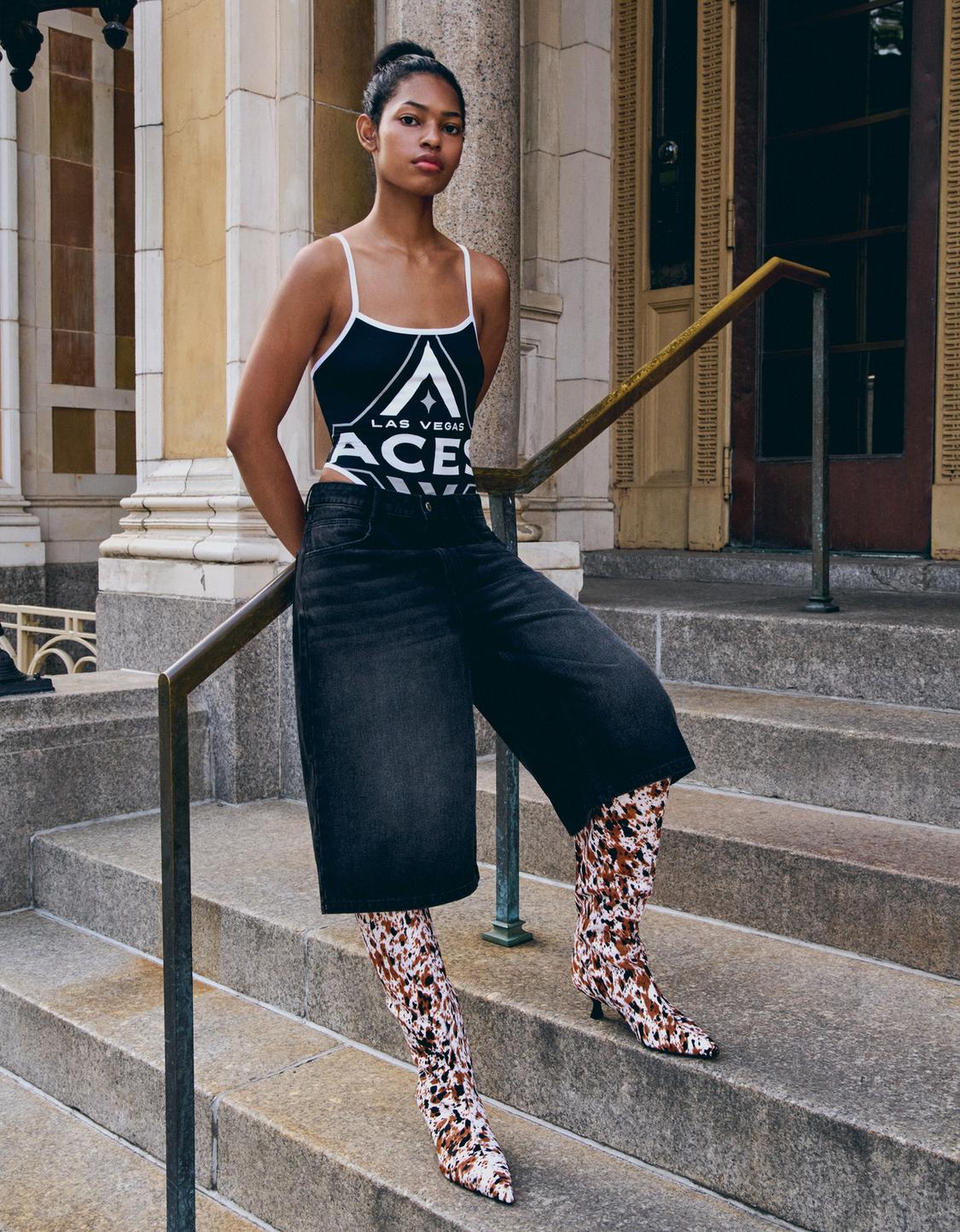 WNBA bodysuit with straps