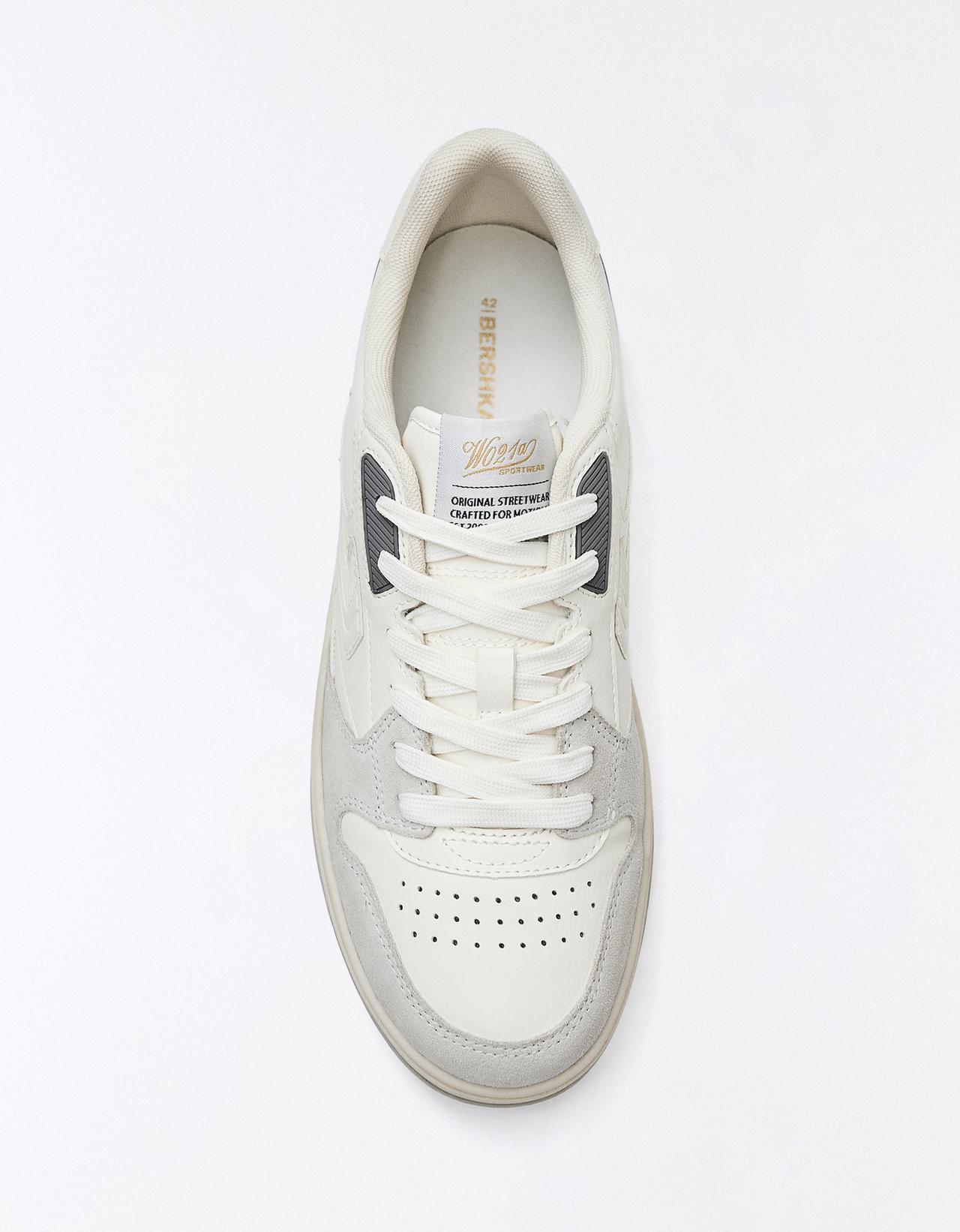 Panelled casual trainers — WHITE