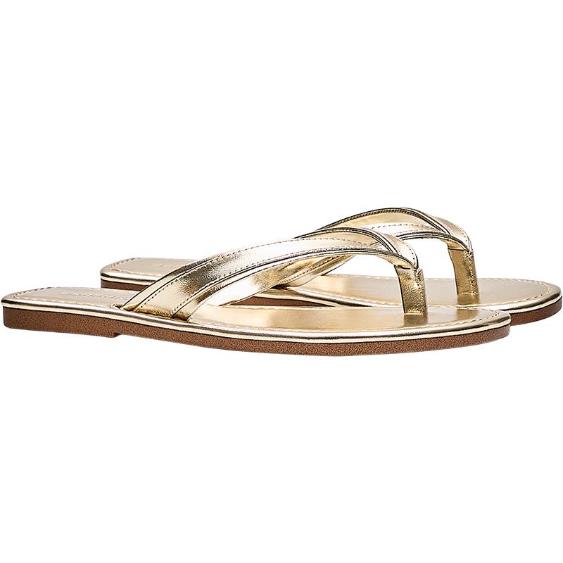 FLAT THONG SANDALS — Gold