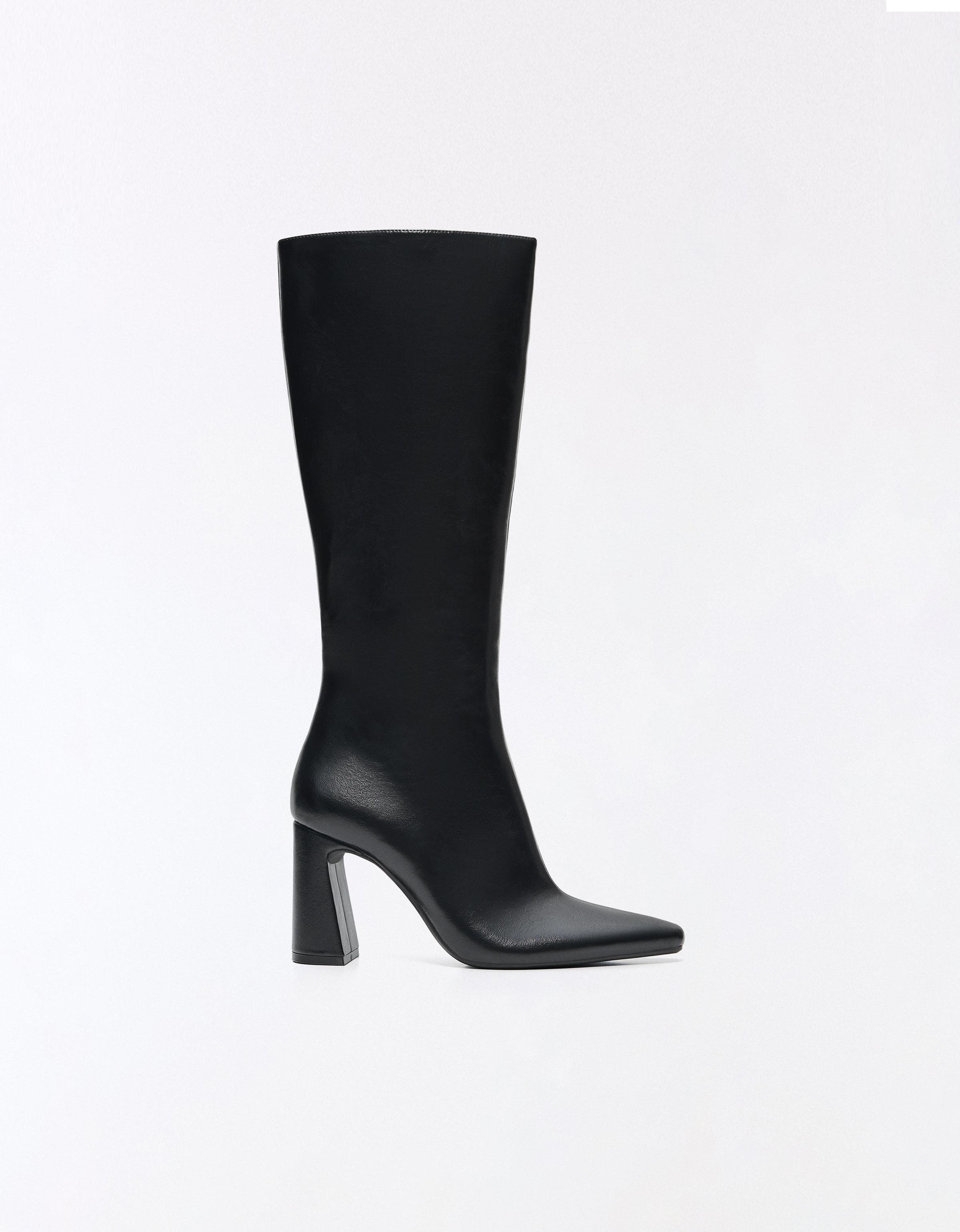 Block heel boots — BLACK