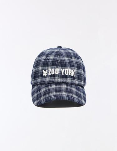 ZOO YORK X BERSHKA embroidered check cap — Dark blue 2