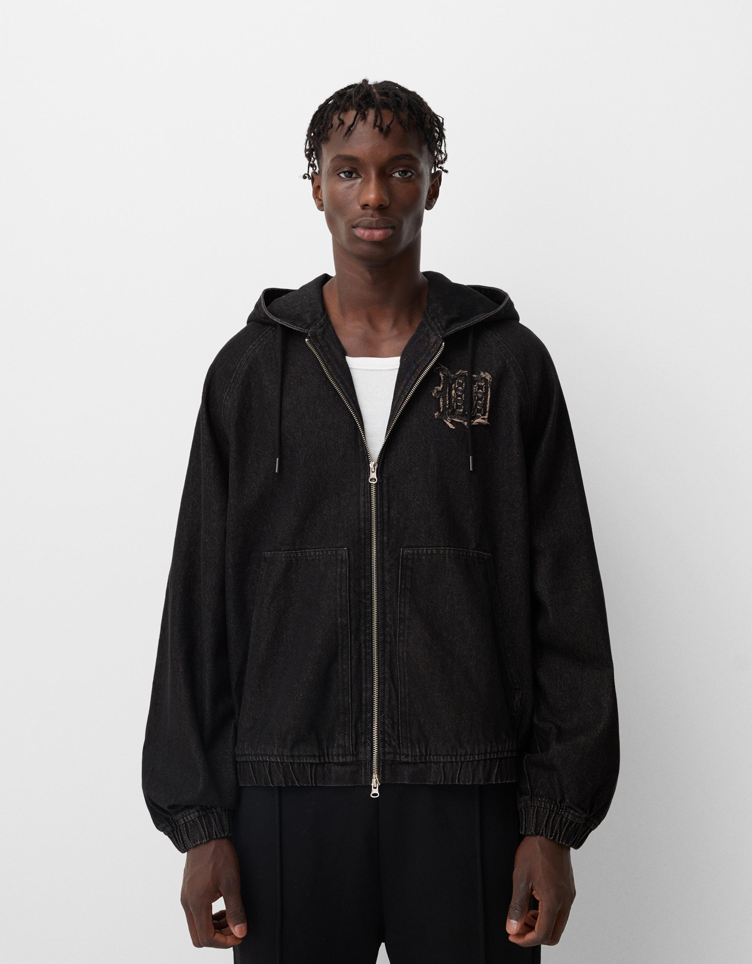 Denim jacket with hood Men Bershka