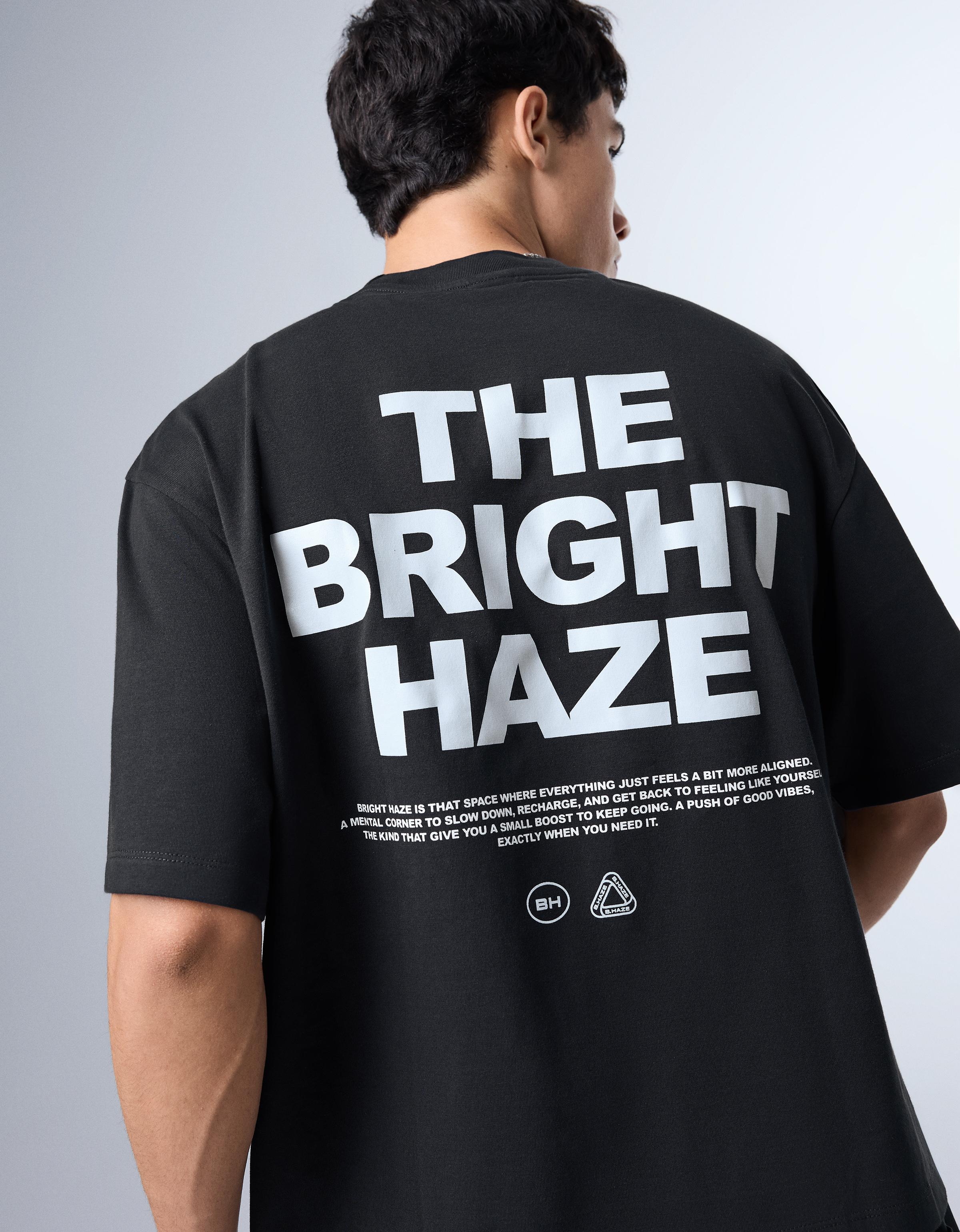 Bershka Boxy fit street yazılı t-shirt görsel 5