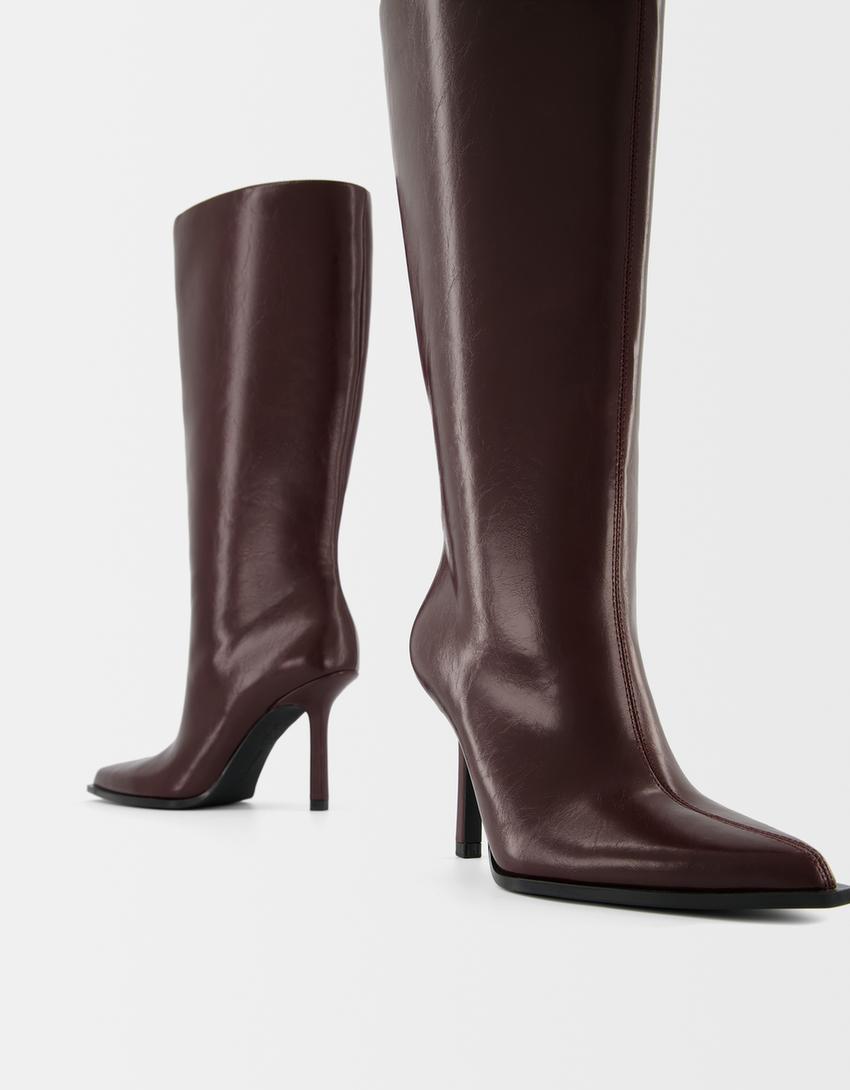 Wide-calf high-heel boots - Women | Bershka