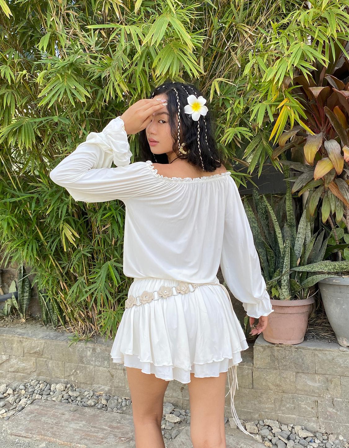 Long sleeve boho mini dress