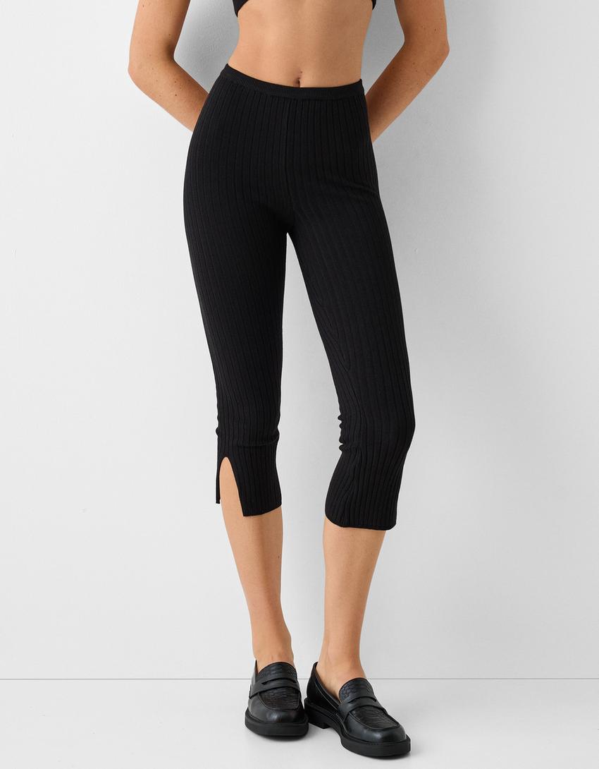Pantalon capri-Noir-1