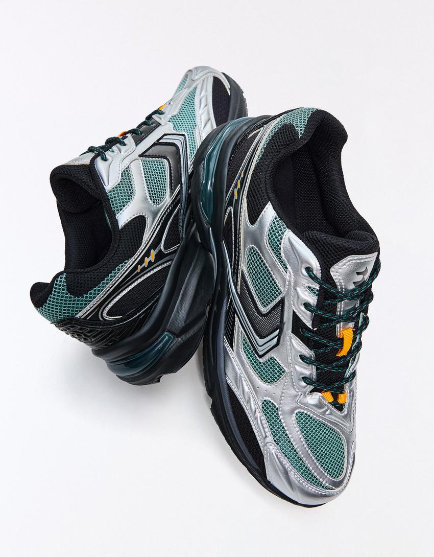 Asymmetric detail trainers-Multicolored