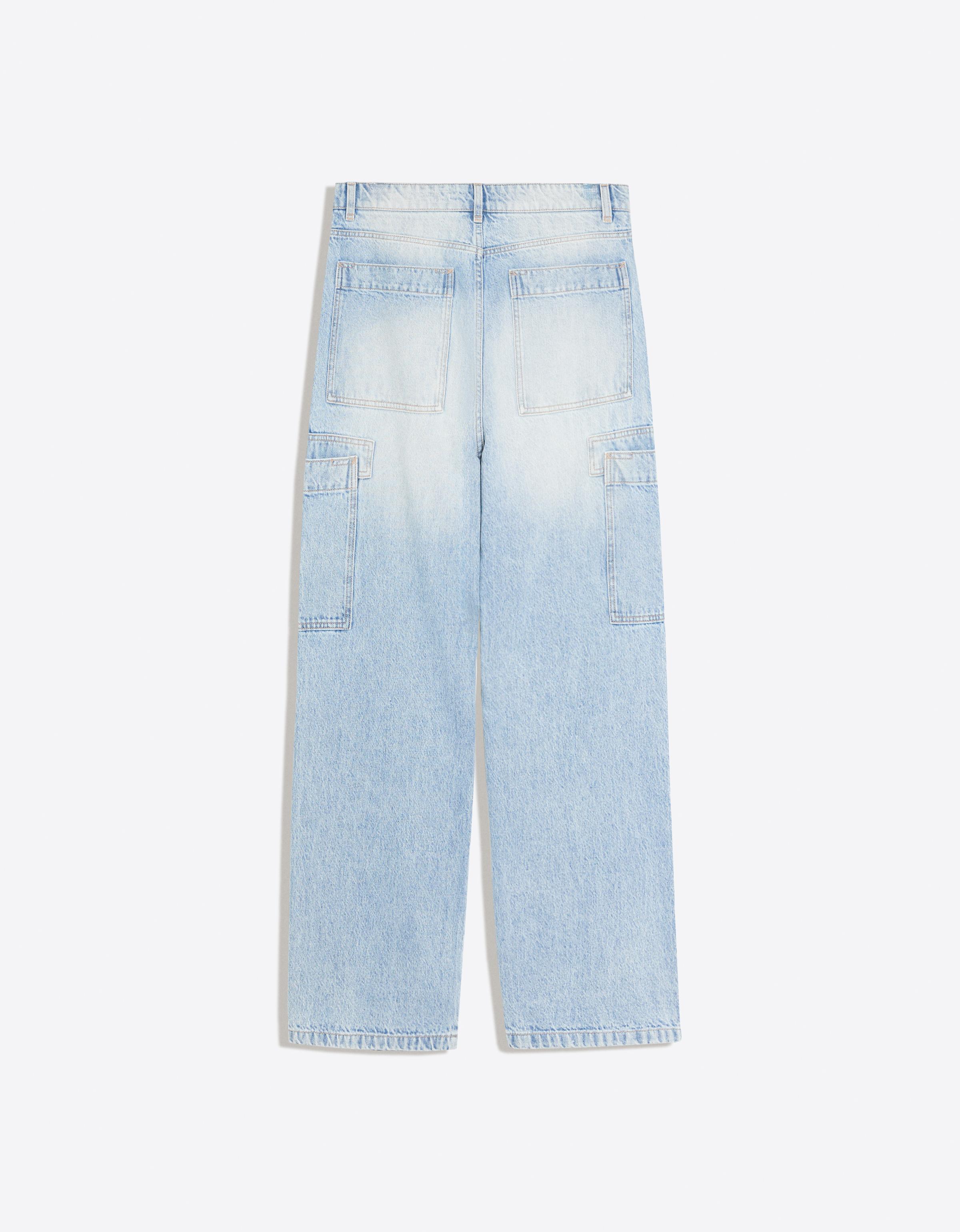 Baggy cargo jeans — Light blue