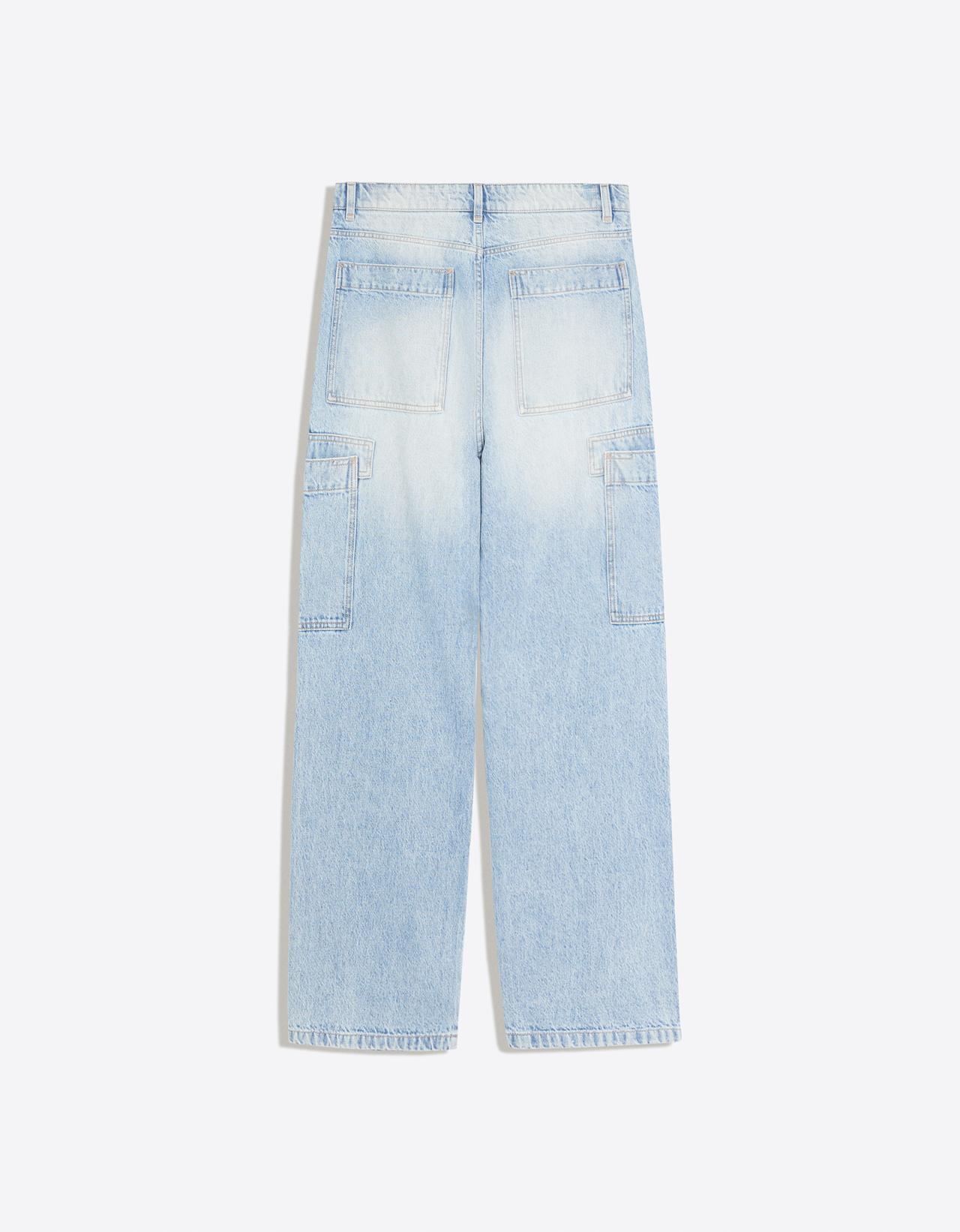 Baggy cargo jeans — Light blue