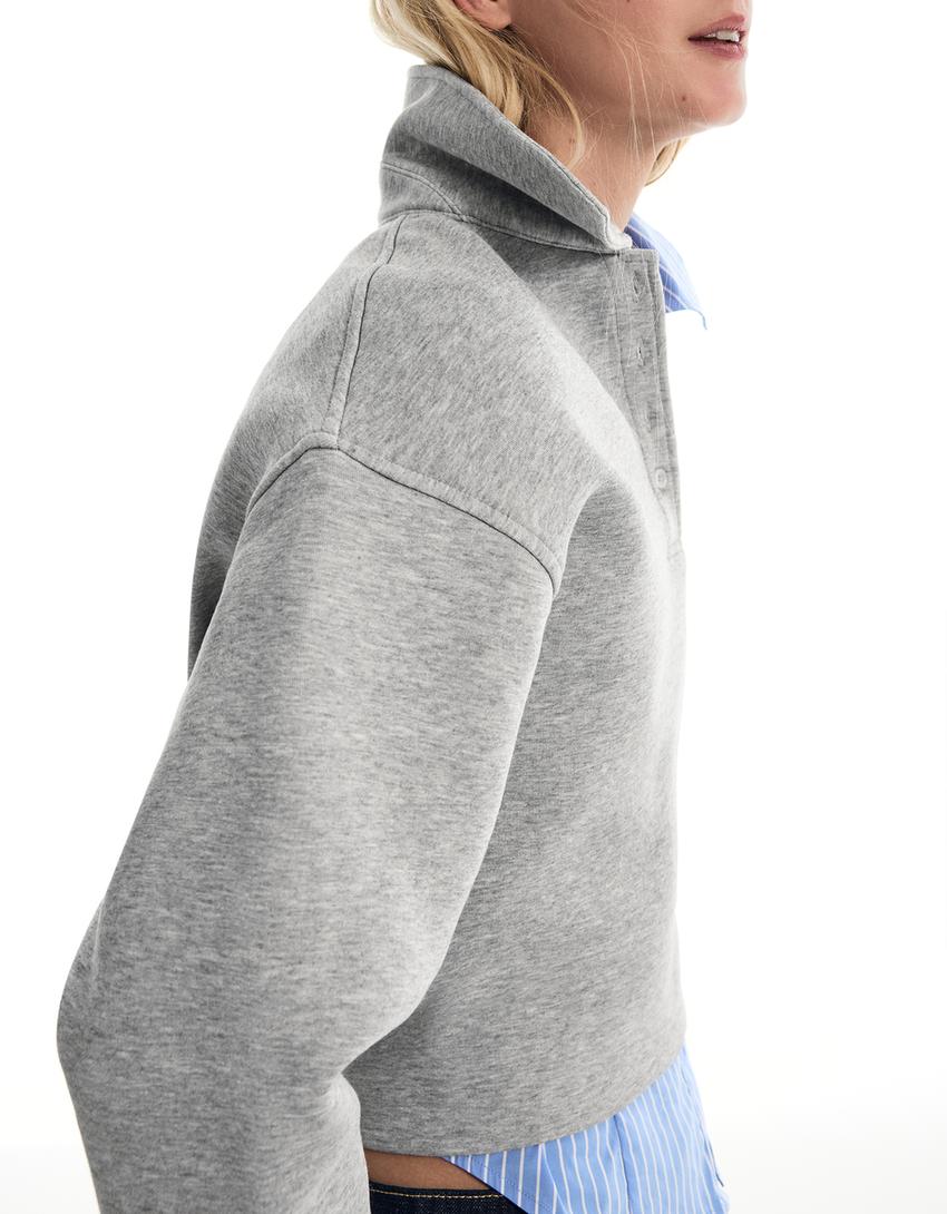 Polo manga larga fajín-Gris