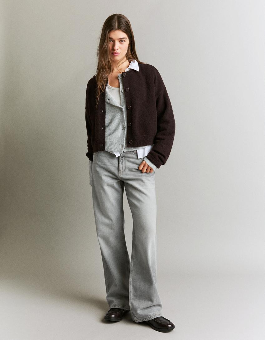 Cardigan botões soft touch-Marrom