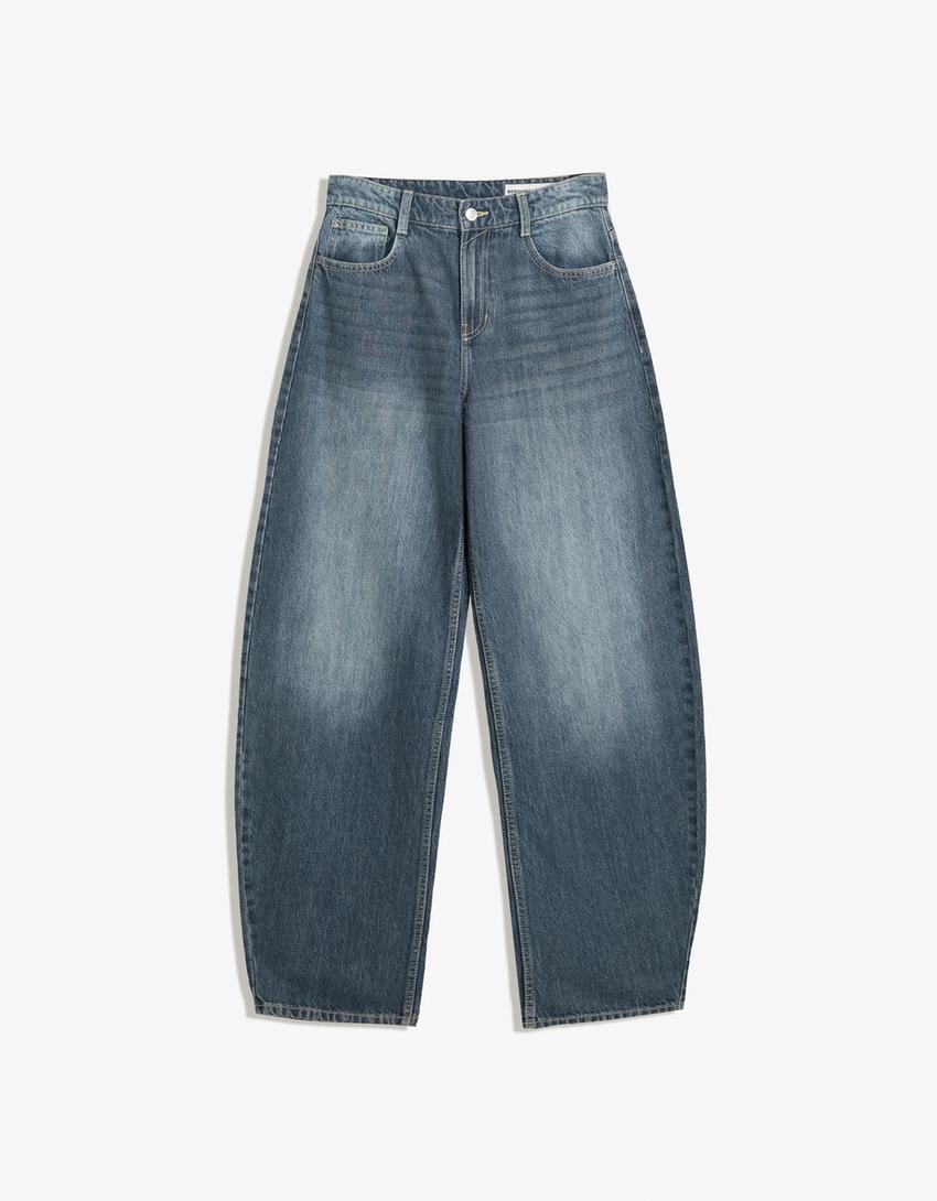 Jean barrel wide leg-Bleu-3