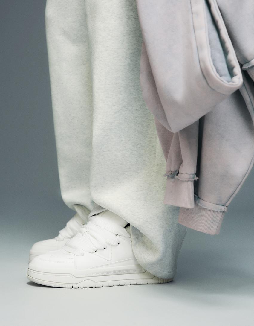 Chunky skate trainers-WHITE