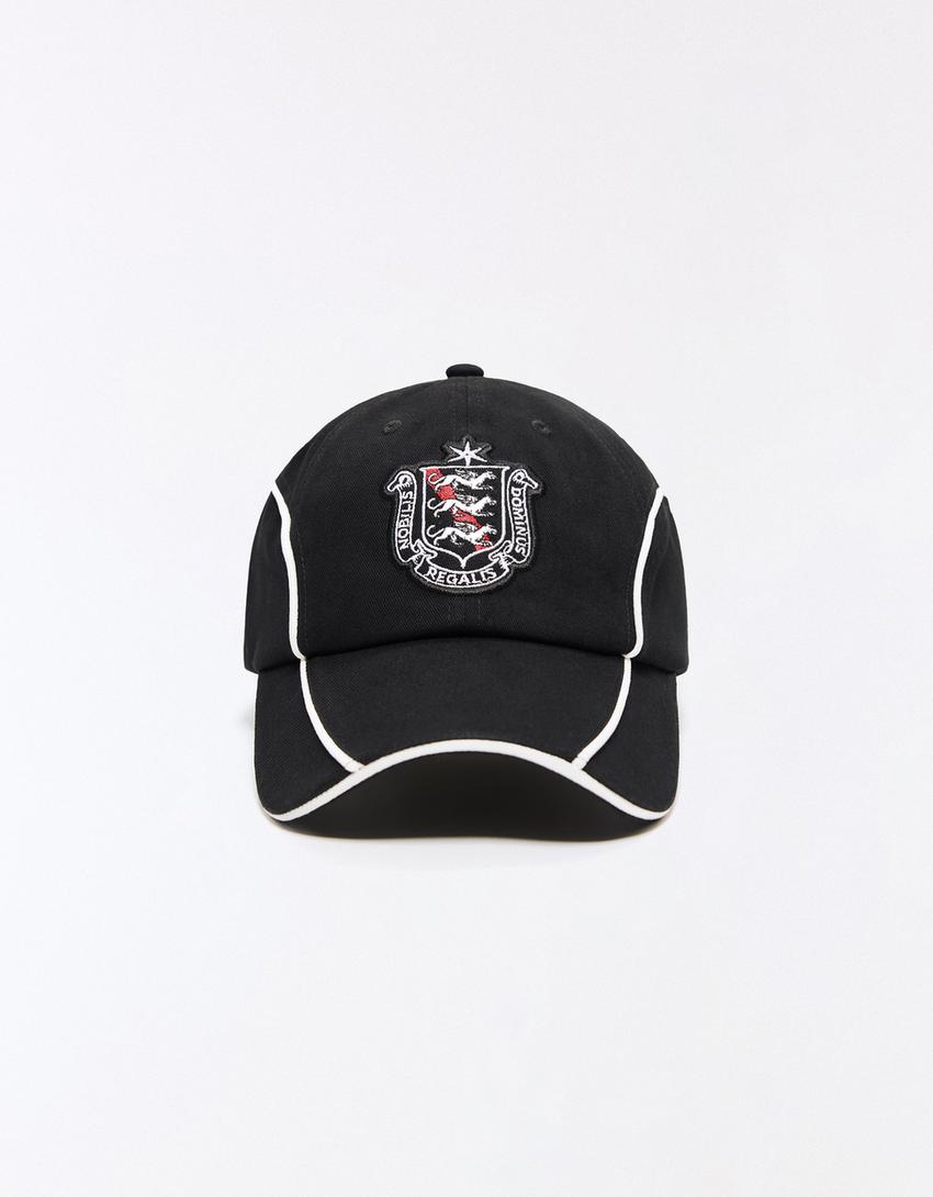 Embroidered cap-Black