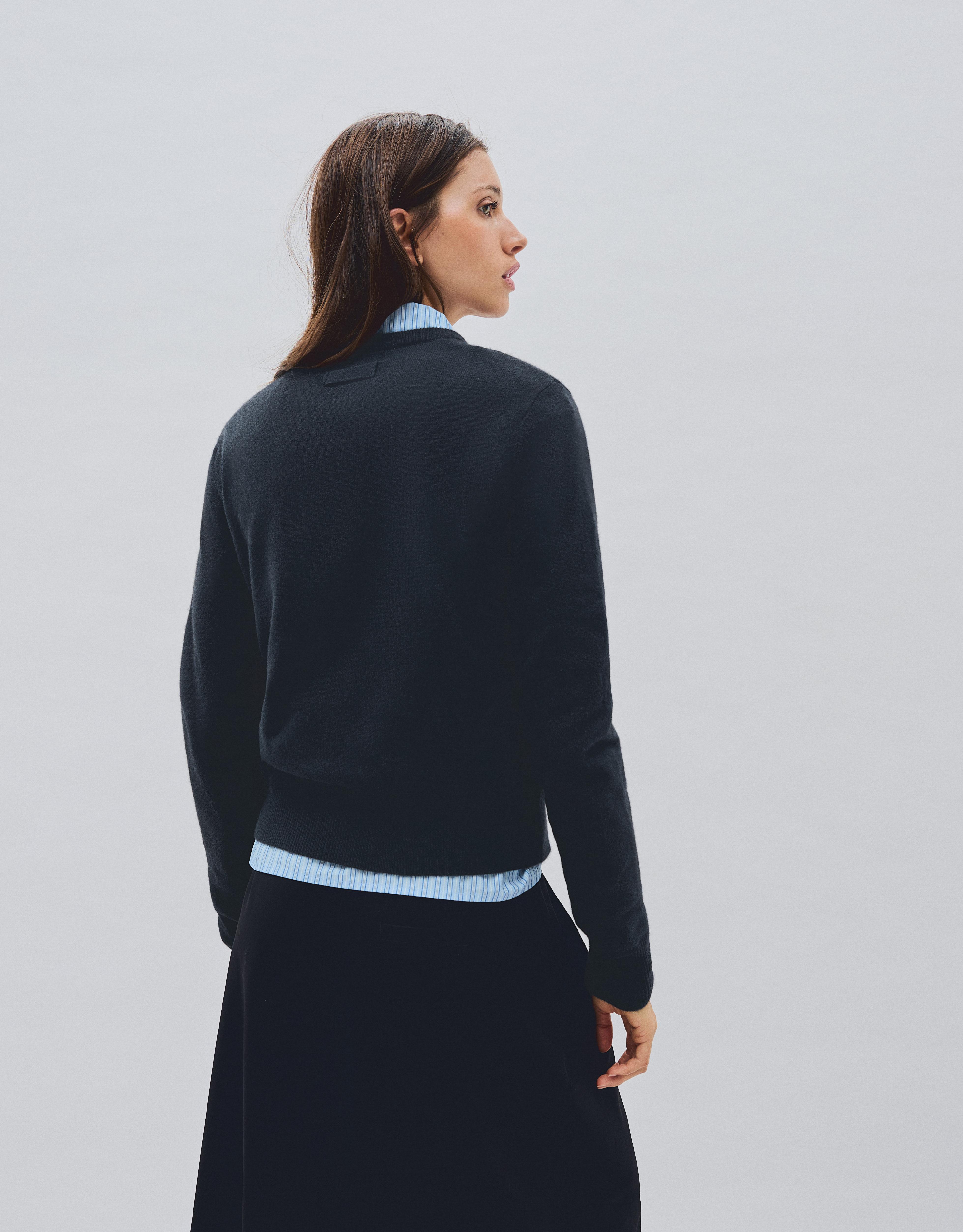 Round neck jumper — Navy