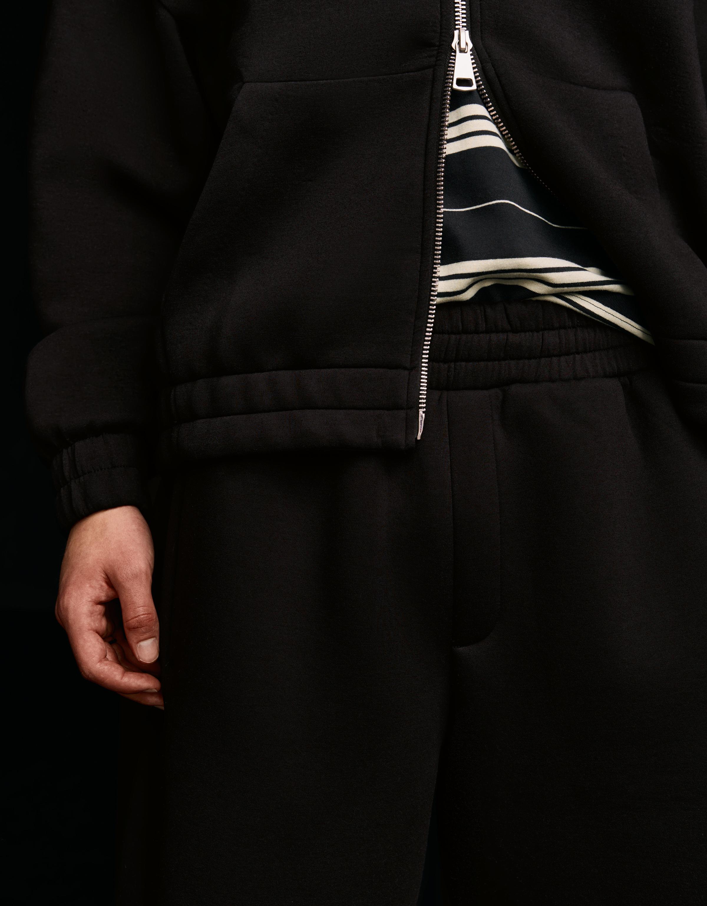 Oversize neoprene Bermuda shorts — Black