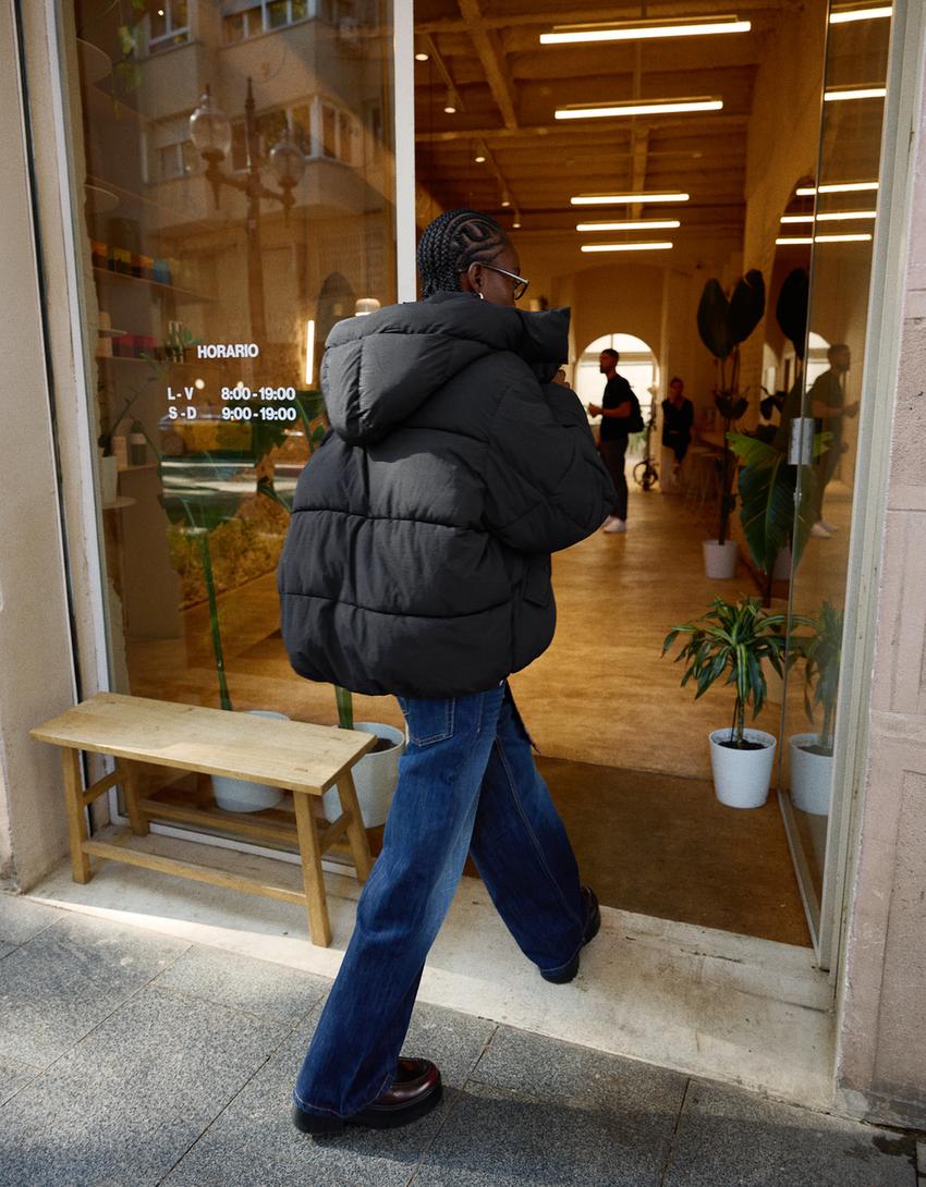 Giacca imbottita water repellent e termoisolante-Nero