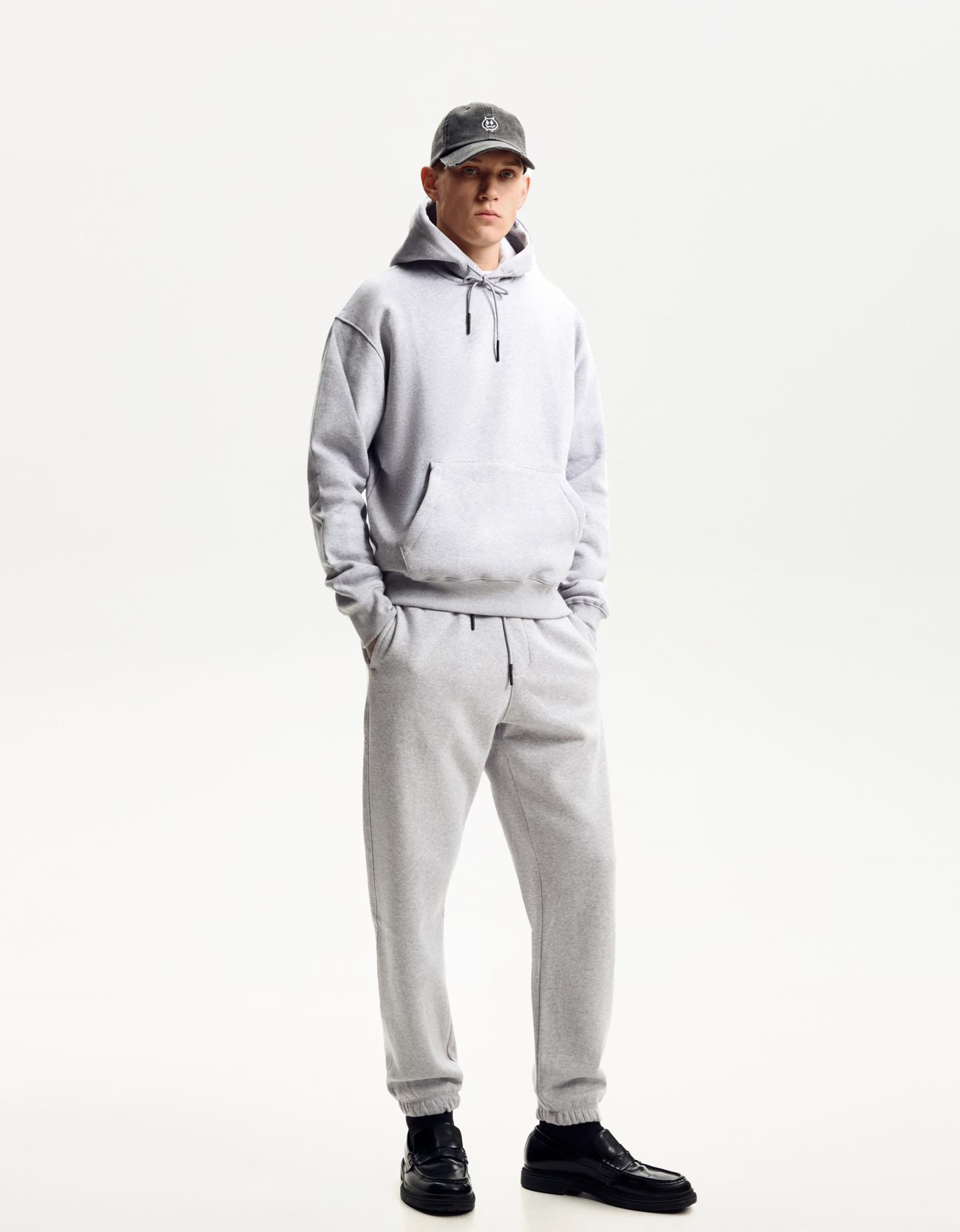 Bershka Pantaloni Jogger In Felpa Uomo M Grigio