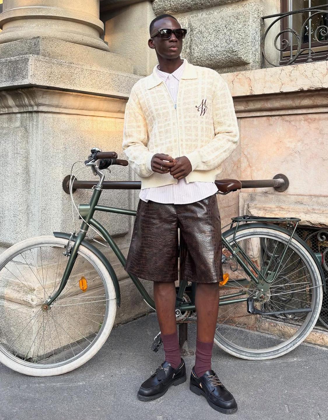 Leather effect jorts