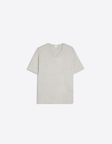 Short-sleeved V-neck T-shirt — Grey 6