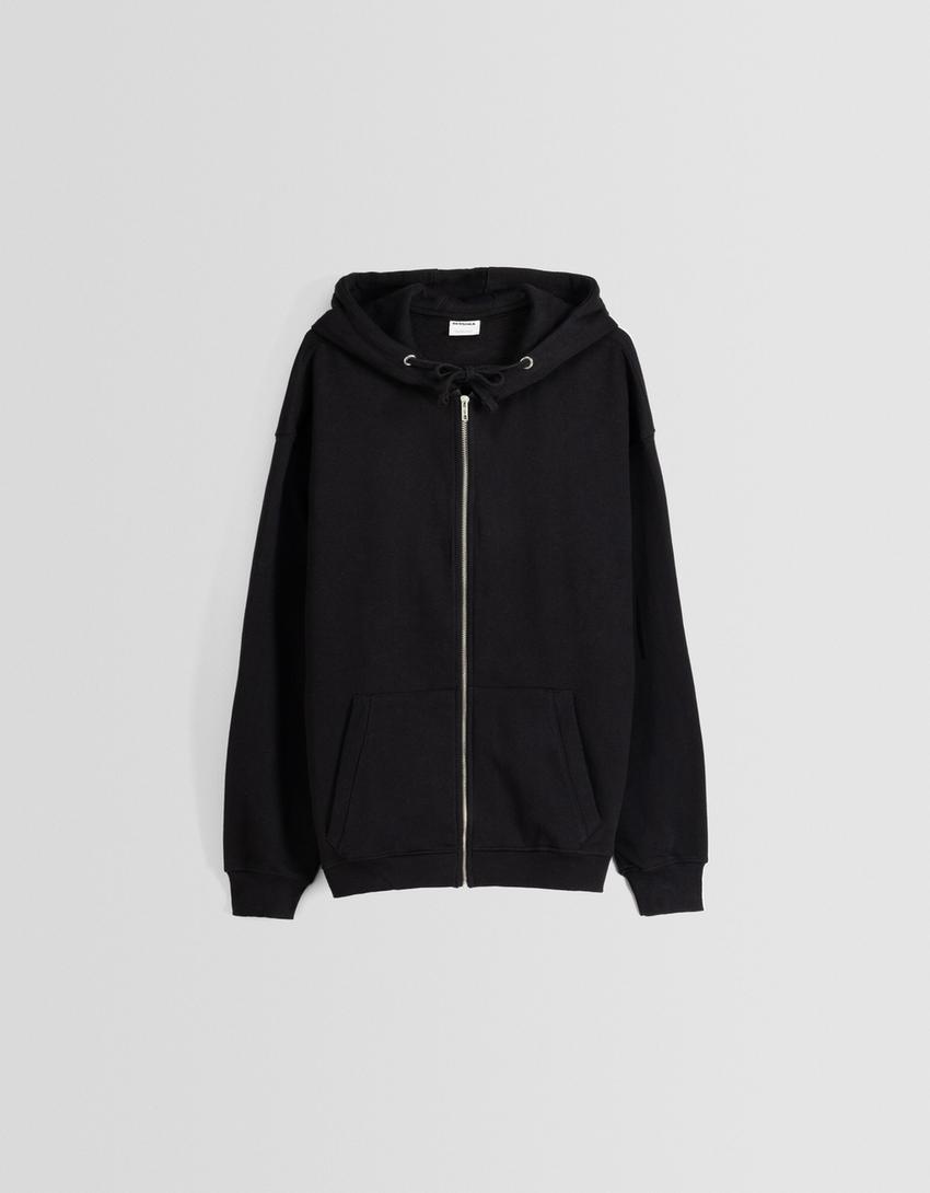 Sweat capuche zippé-Noir-4