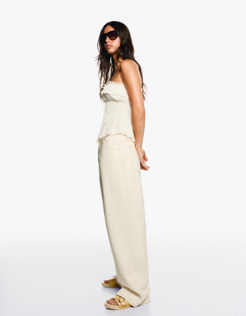Boyfriend jeans-Cream