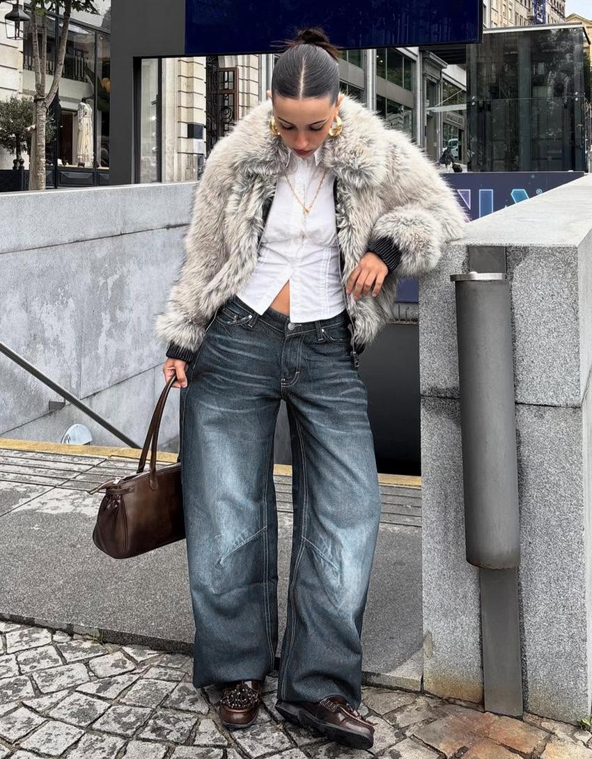 Jeans slouchy low waist-Azul lavado