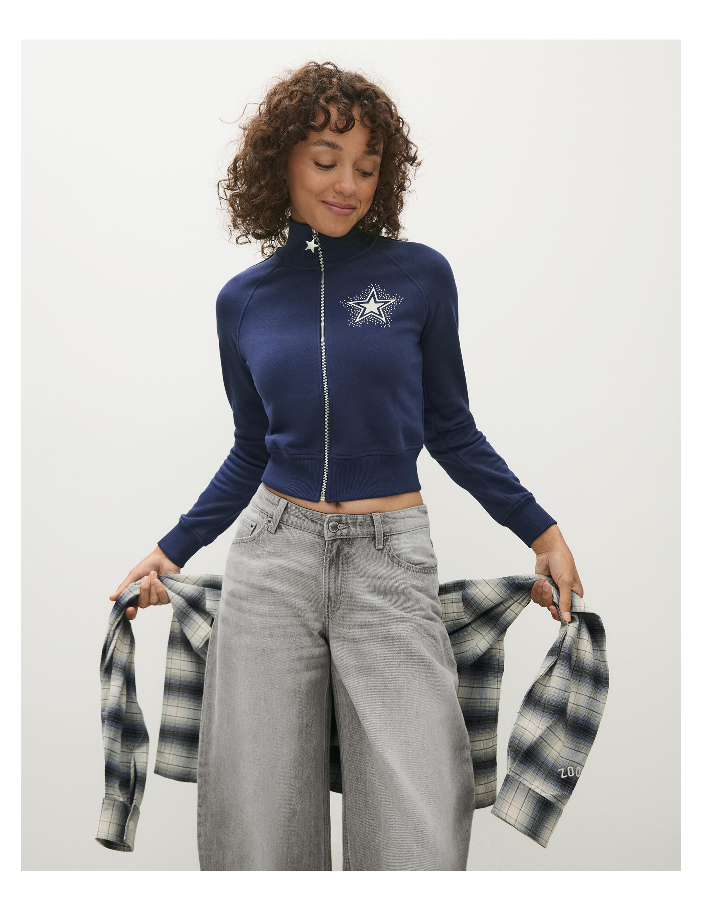DALLAS COWBOY CHEERLEADERS zip-up sweatshirt — Navy