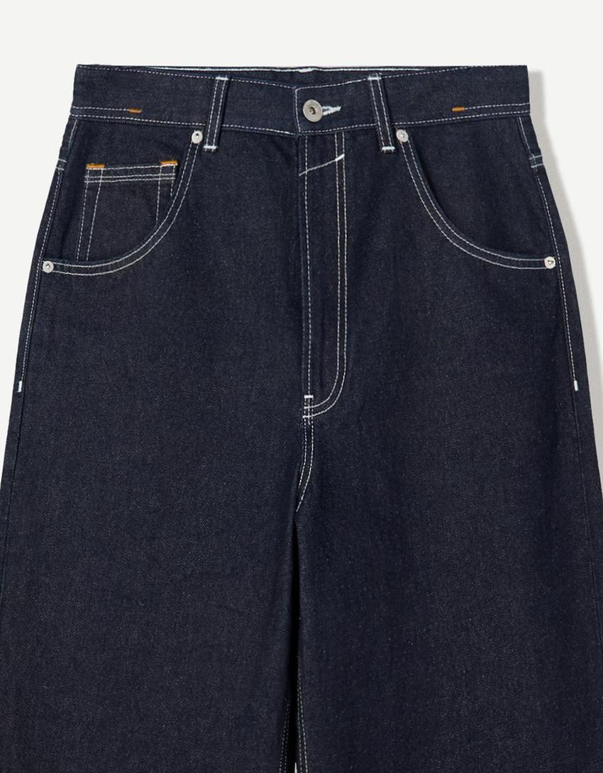 Super Baggy Jeans-Marinenblau-2
