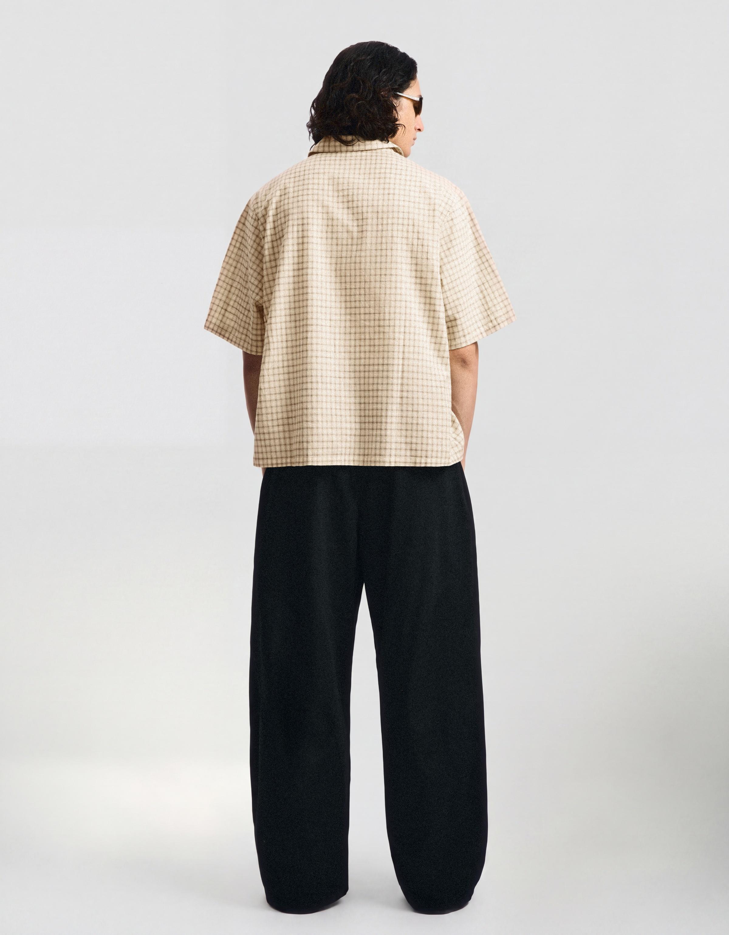 Darted barrel leg trousers — Black