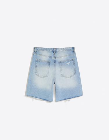 Ripped denim Bermuda shorts — Light blue 6