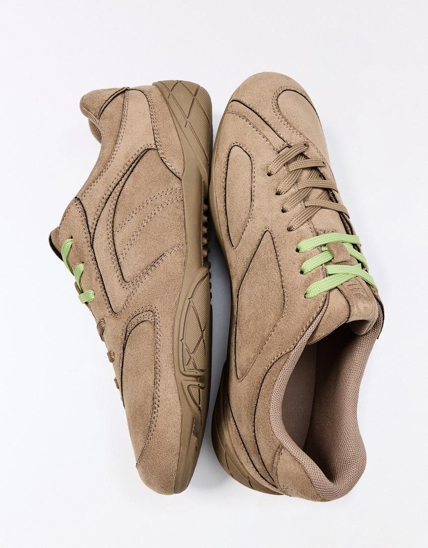 Baskets semelle fine-Taupe