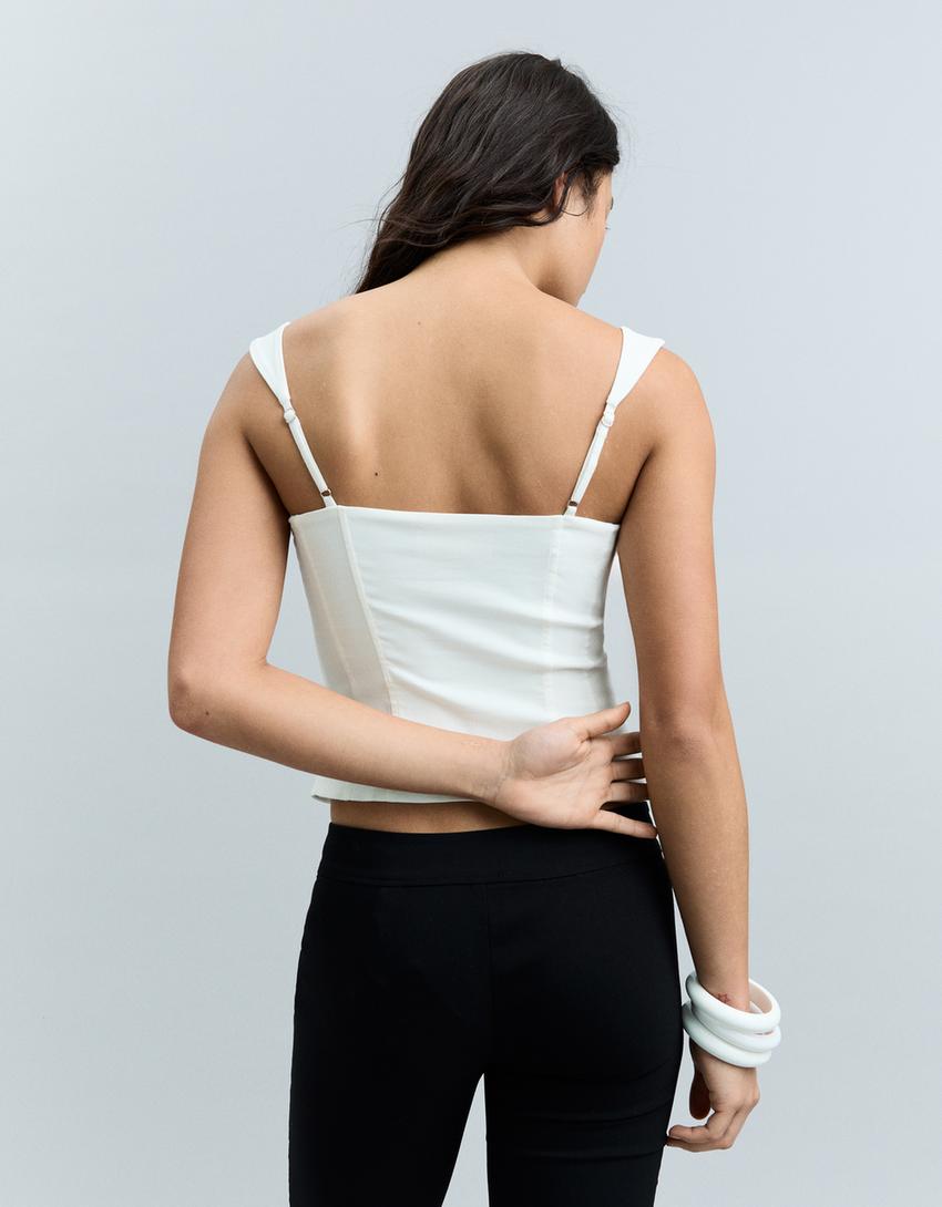 Top corsetero bengalina-Blanco