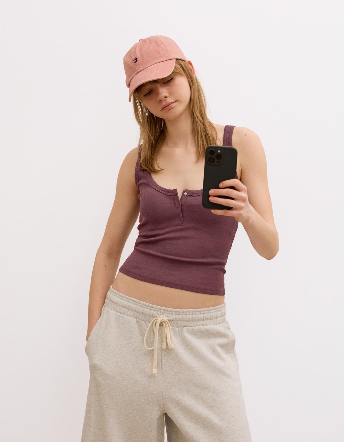 Strappy henley top