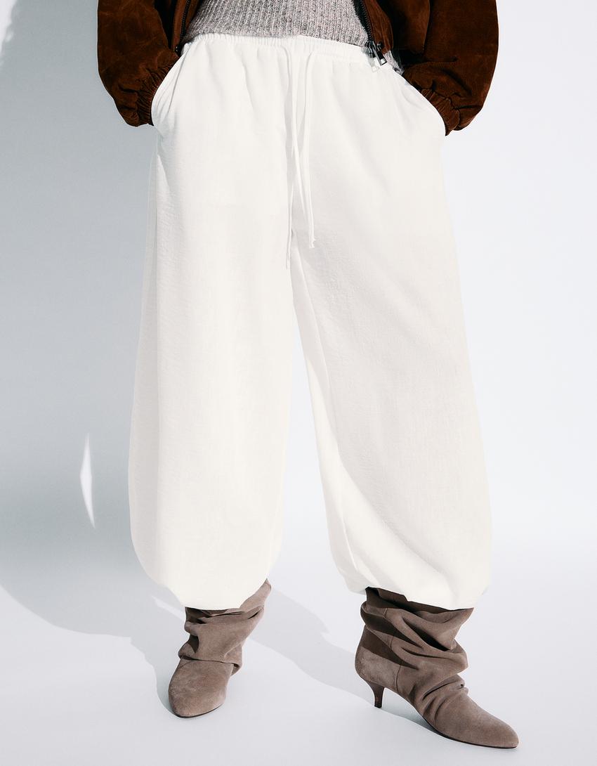 Rustic sarouel trousers-Off white