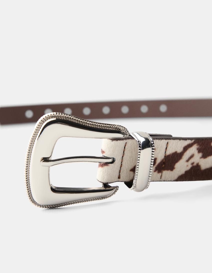 Tokalı desenli kemer-Beyaz-2