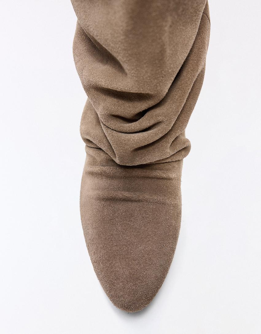 Bota tacón PIEL-Taupe