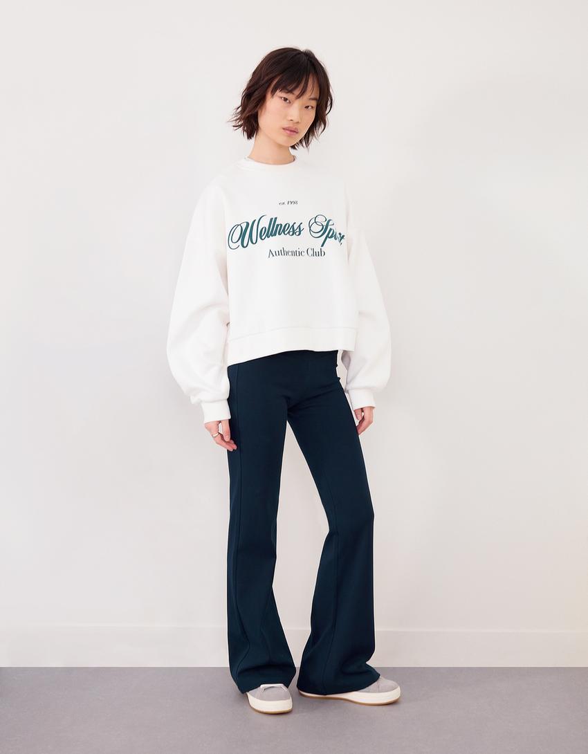 Flared trousers-Navy