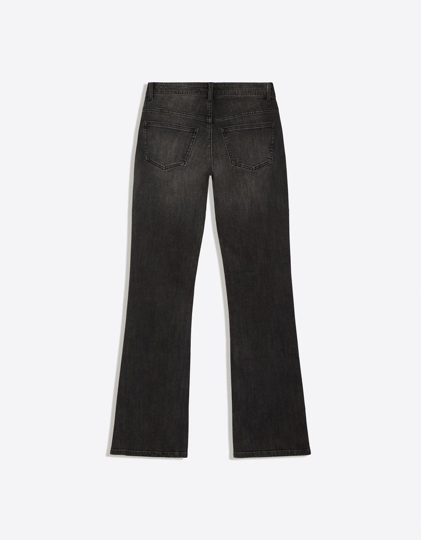 Low-rise slim bootcut jeans-Black