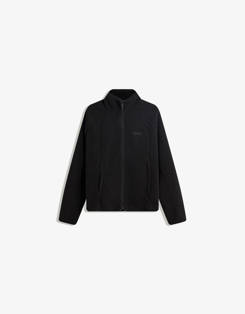Faux shearling jacket-Black